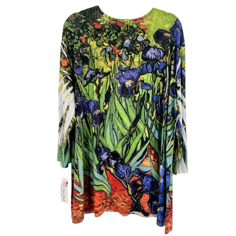 SOLE DIONE STUDIO Women's Bright Floral Print Round Neck 3/4 Sleeve Tunic NWT 3X - Picture 6 of 6